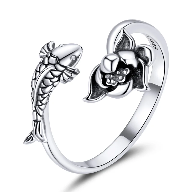 (image for) Pandora Style Ruffled Koi Open Ring - BSR201 - Product Image