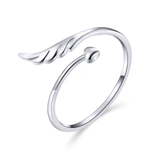 (image for) Pandora Style Silver Angel Wing Open Ring - SCR567