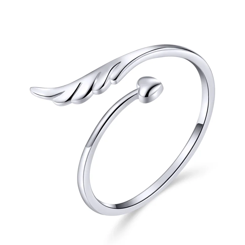 (image for) Pandora Style Silver Angel Wing Open Ring - SCR567 - Product Image