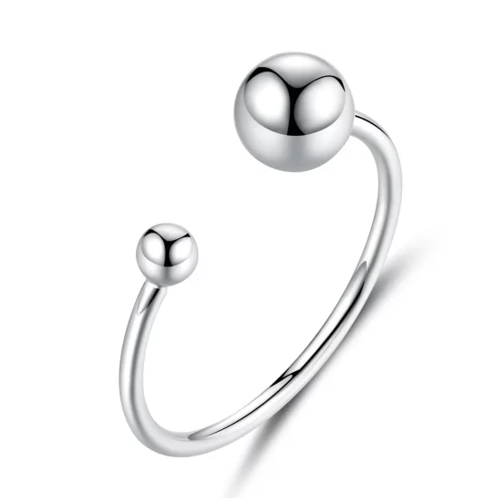 Pandora Style Silver Silver Ball Open Ring - SCR575