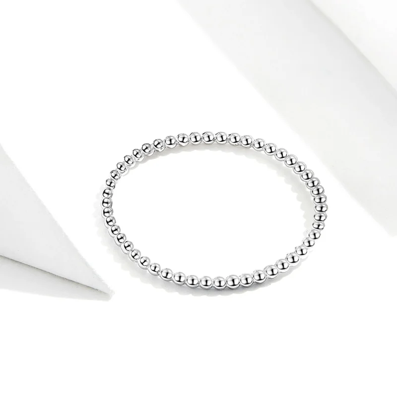 (image for) Pandora Style Silver Beaded Ring - SCR574 - View 4