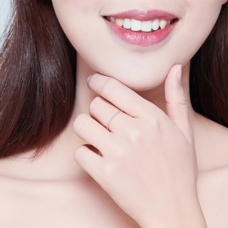 (image for) Pandora Style Silver Beaded Ring - SCR574 - View 6