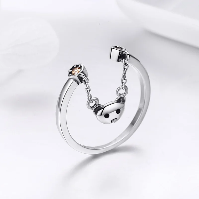 (image for) Pandora Style Silver Bear Story Ring - SCR307 - View 5