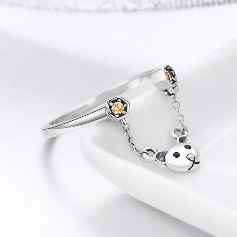 (image for) Pandora Style Silver Bear Story Ring - SCR307 - View 7