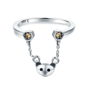 (image for) Pandora Style Silver Bear Story Ring - SCR307