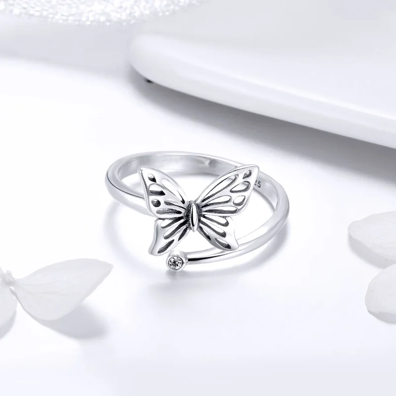 (image for) Pandora Style Silver Butterfly Dream Ring - SCR448 - View 5