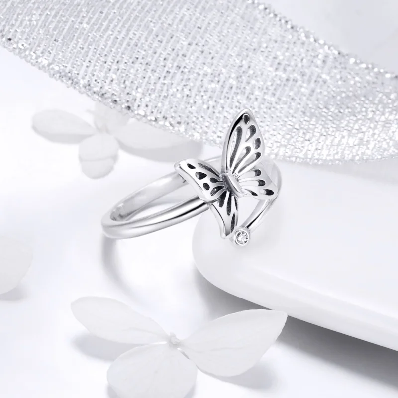 (image for) Pandora Style Silver Butterfly Dream Ring - SCR448 - View 6