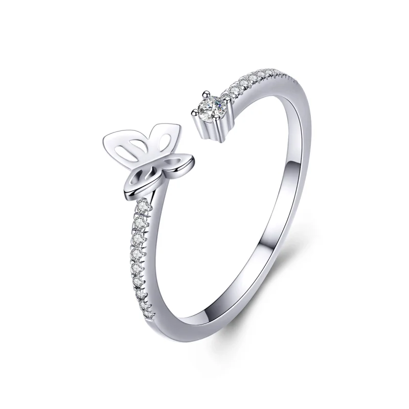 (image for) Pandora Style Silver Butterfly Open Ring - SCR550 - Product Image