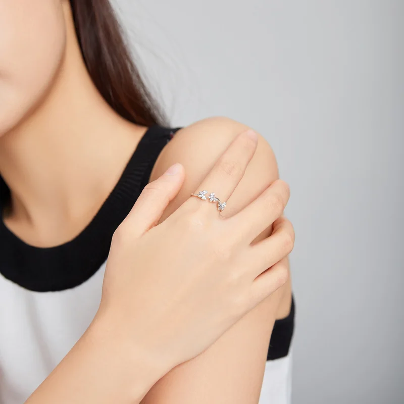 (image for) Pandora Style Silver Butterfly Open Ring - SCR704 - View 6