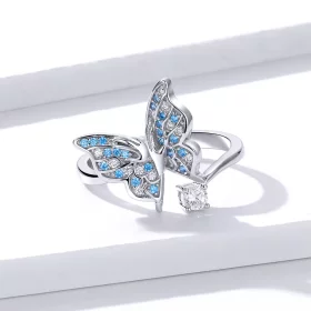Pandora Style Silver Butterfly Wing Open Ring - BSR098 Pandora Style Silver Butterfly Wing Open Ring - BSR098
