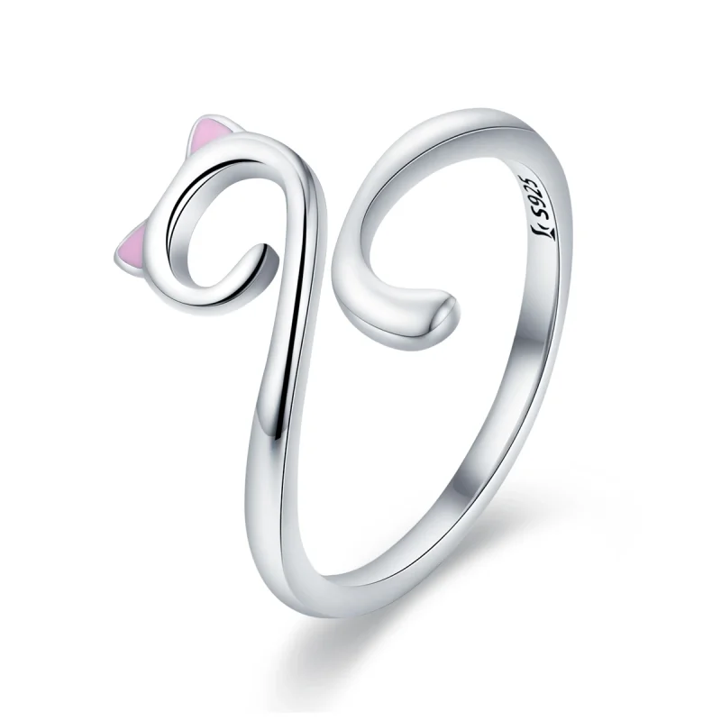 (image for) Pandora Style Silver Cats In Love Open Ring - SCR341 - Product Image