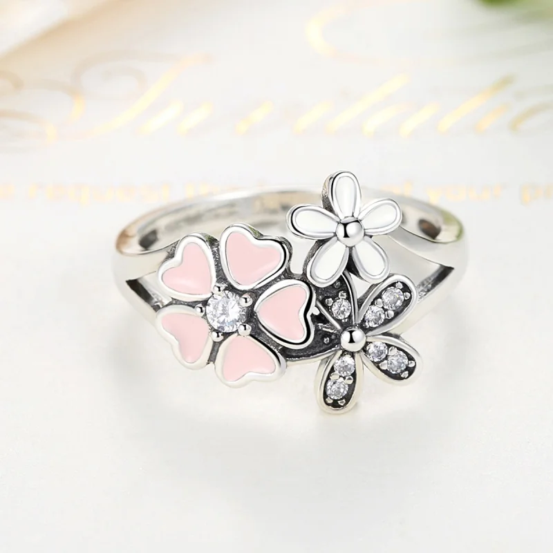 (image for) Pandora Style Silver Cherry Blossom Ring - SCR004 - View 4