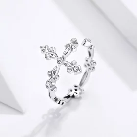 Pandora Style Silver Cross Open Ring - BSR041 Pandora Style Silver Cross Open Ring - BSR041