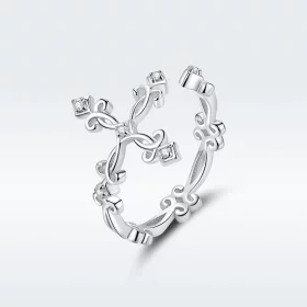 Pandora Style Silver Cross Open Ring - BSR041 Pandora Style Silver Cross Open Ring - BSR041