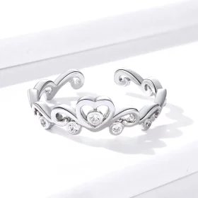 Pandora Style Silver Crown Open Ring - BSR105