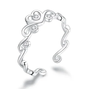 (image for) Pandora Style Silver Crown Open Ring - BSR105