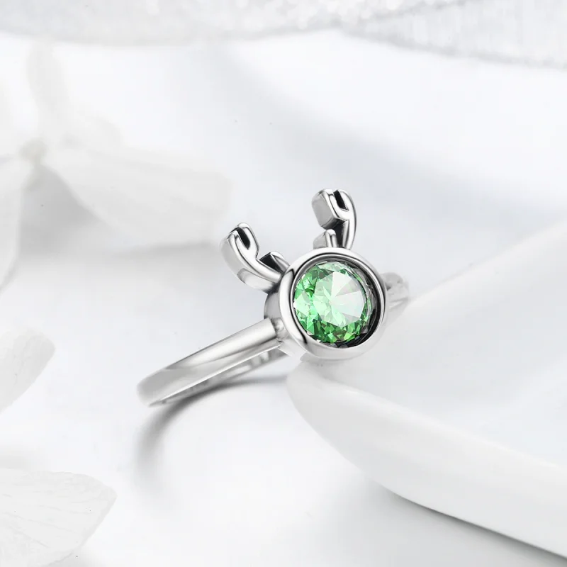 (image for) Pandora Style Silver Cute Antlers Ring - SCR244 - View 5