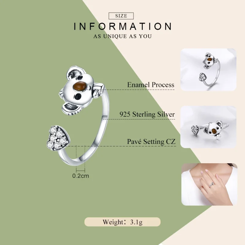 (image for) Pandora Style Silver Cute Fairy Ring - SCR355 - View 4