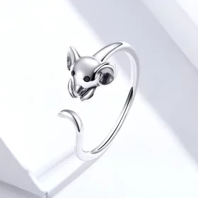 Pandora Style Silver Cute Mouse Open Ring - SCR632 Pandora Style Silver Cute Mouse Open Ring - SCR632