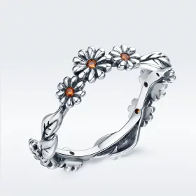 Pandora Style Silver Daisy Flower Ring - SCR298 Pandora Style Silver Daisy Flower Ring - SCR298