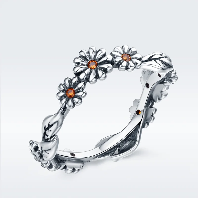 (image for) Pandora Style Silver Daisy Flower Ring - SCR298 - Product Image
