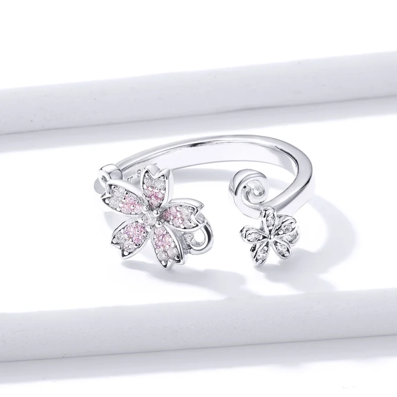 (image for) Pandora Style Silver Dazzling Daisy Open Ring - BSR086 - View 3