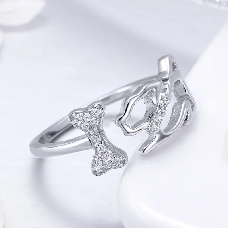 (image for) Pandora Style Silver Dog's Company Open Ring - SCR416 - View 6