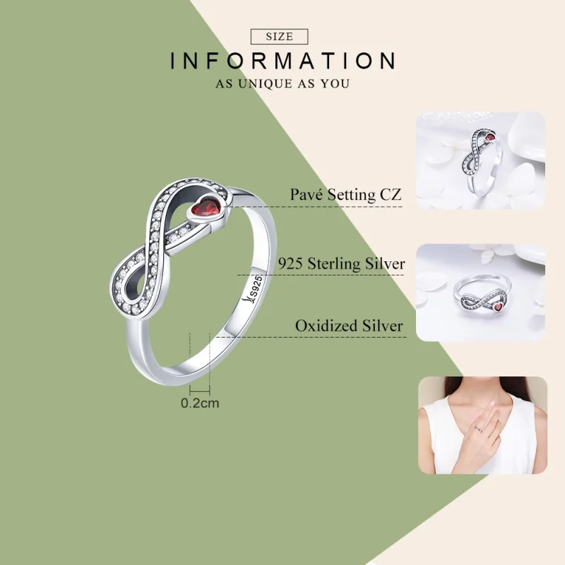 (image for) Pandora Style Silver Enduring Heart Ring - SCR415 - View 3