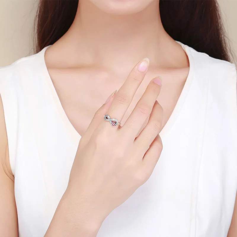 (image for) Pandora Style Silver Enduring Heart Ring - SCR415 - View 7