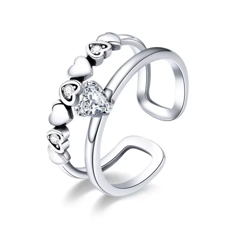 Pandora Style Silver Exquisite Heart Ring - SCR429 Pandora Style Silver Exquisite Heart Ring - SCR429