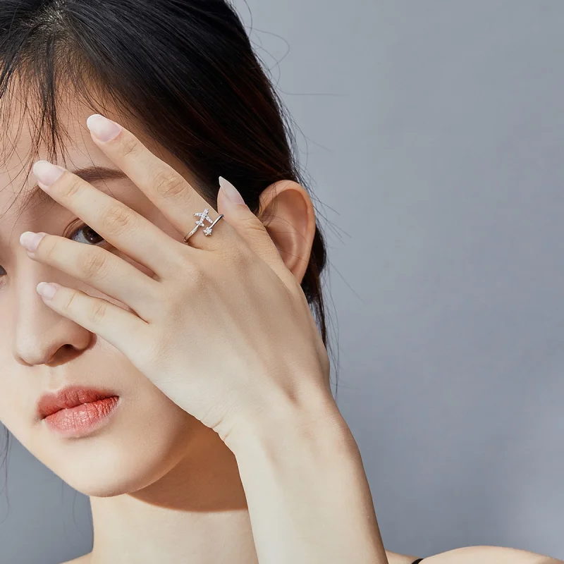 (image for) Pandora Style Silver Faraway Open Ring - SCR623 - View 6