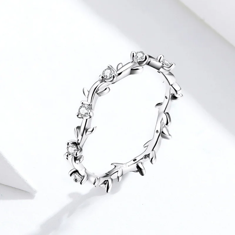 (image for) Pandora Style Silver Flower Crown Ring - SCR625 - View 2