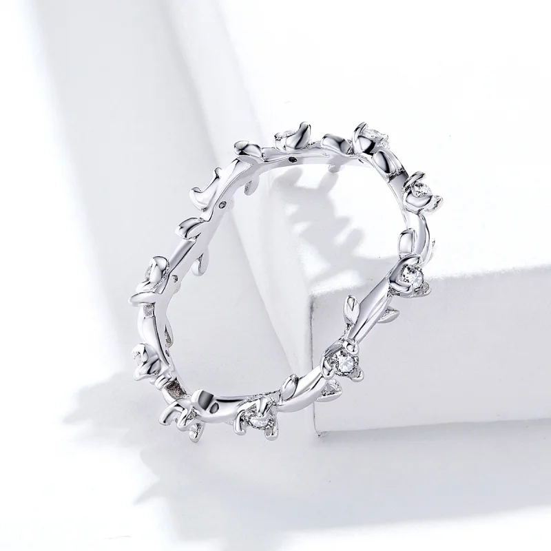 (image for) Pandora Style Silver Flower Crown Ring - SCR625 - View 3