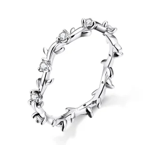 (image for) Pandora Style Silver Flower Crown Ring - SCR625