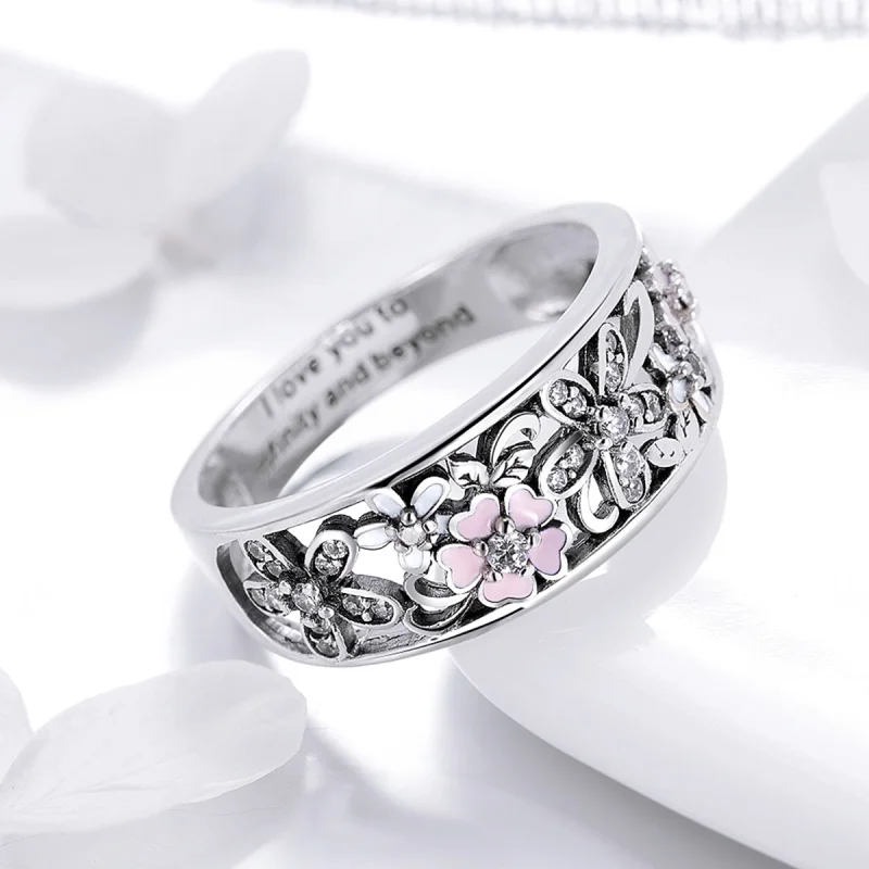 (image for) Pandora Style Silver Flower Dance Ring - SCR390 - View 4