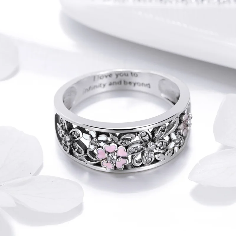 (image for) Pandora Style Silver Flower Dance Ring - SCR390 - View 5