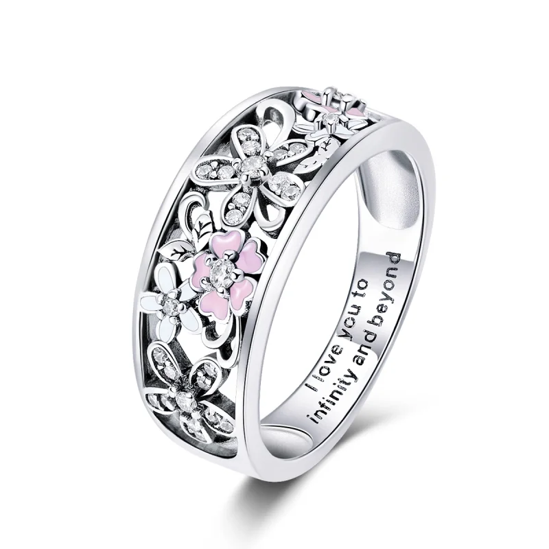 (image for) Pandora Style Silver Flower Dance Ring - SCR390 - Product Image