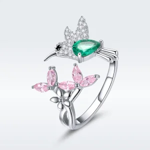(image for) Pandora Style Silver Gift of Hummingbird Open Ring - BSR016