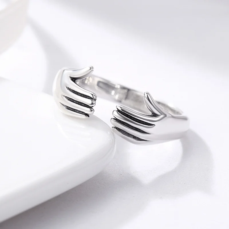(image for) Pandora Style Silver Give Me A Hug Ring - SCR136 - View 5