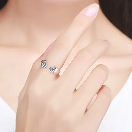 Pandora Style Silver Give Me A Hug Ring - SCR136