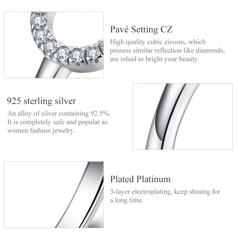 (image for) Pandora Style Silver Halo Open Ring - SCR545 - View 3