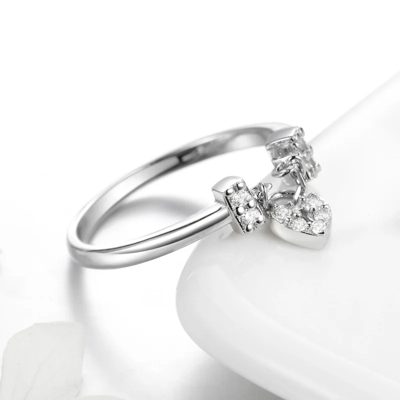 (image for) Pandora Style Silver Heart Lock Ring - SCR466 - View 5