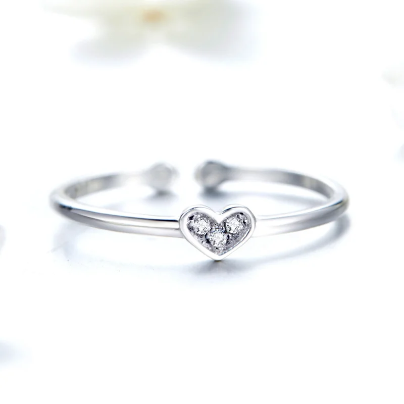(image for) Pandora Style Silver Heart of Lady Open Ring - SCR491 - View 5