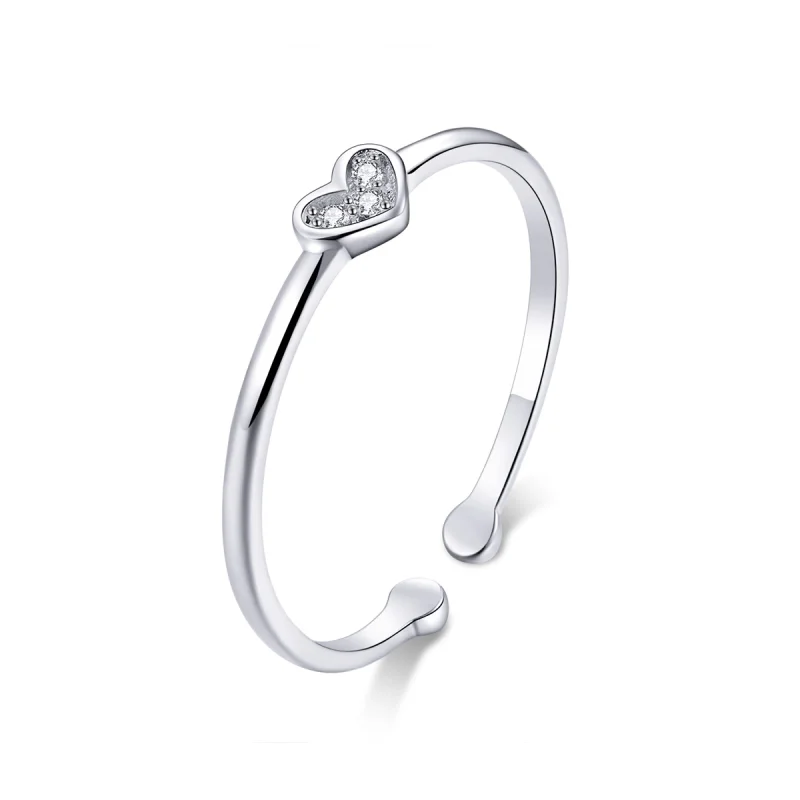 (image for) Pandora Style Silver Heart of Lady Open Ring - SCR491 - Product Image