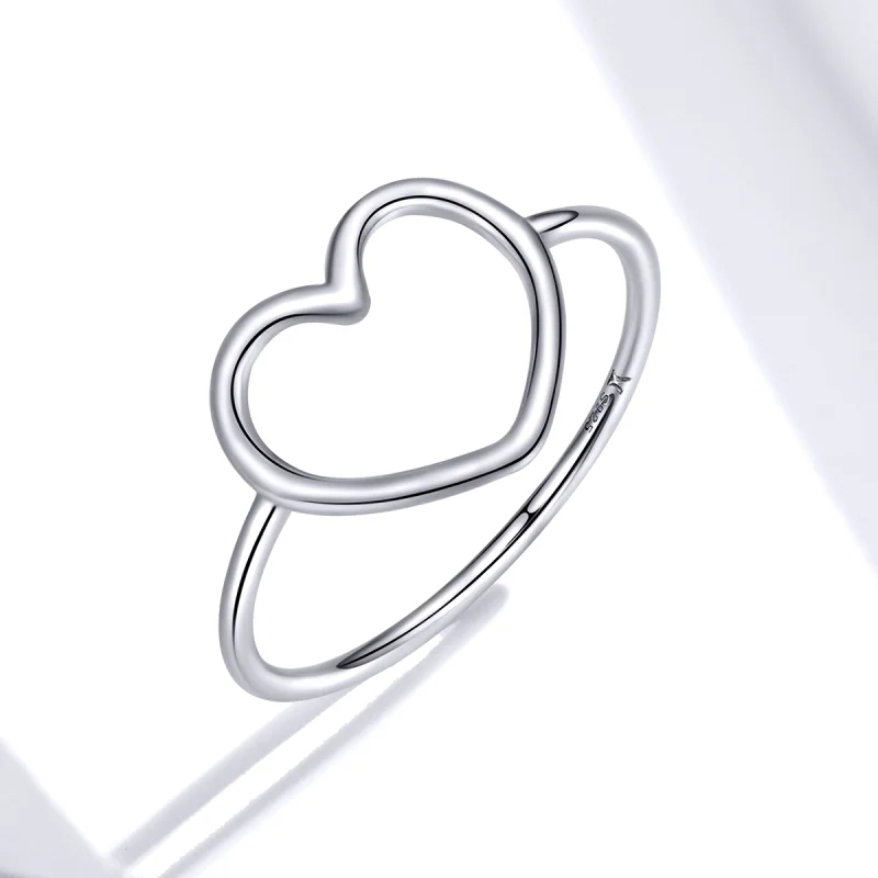 (image for) Pandora Style Silver Heart Ring - SCR641 - View 2