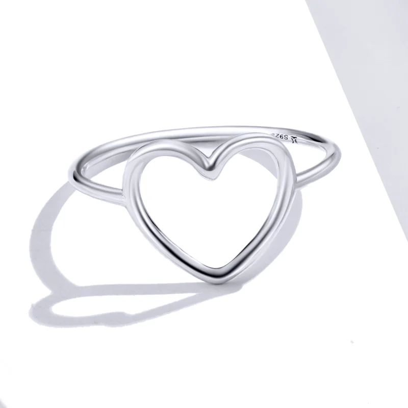 (image for) Pandora Style Silver Heart Ring - SCR641 - View 3