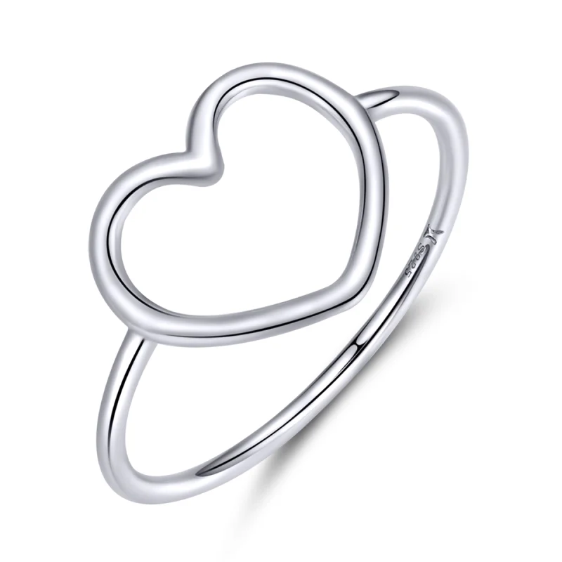 (image for) Pandora Style Silver Heart Ring - SCR641 - Product Image