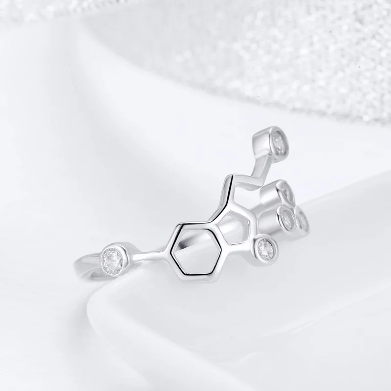 (image for) Pandora Style Silver Honeycomb Open Ring - SCR433 - View 6