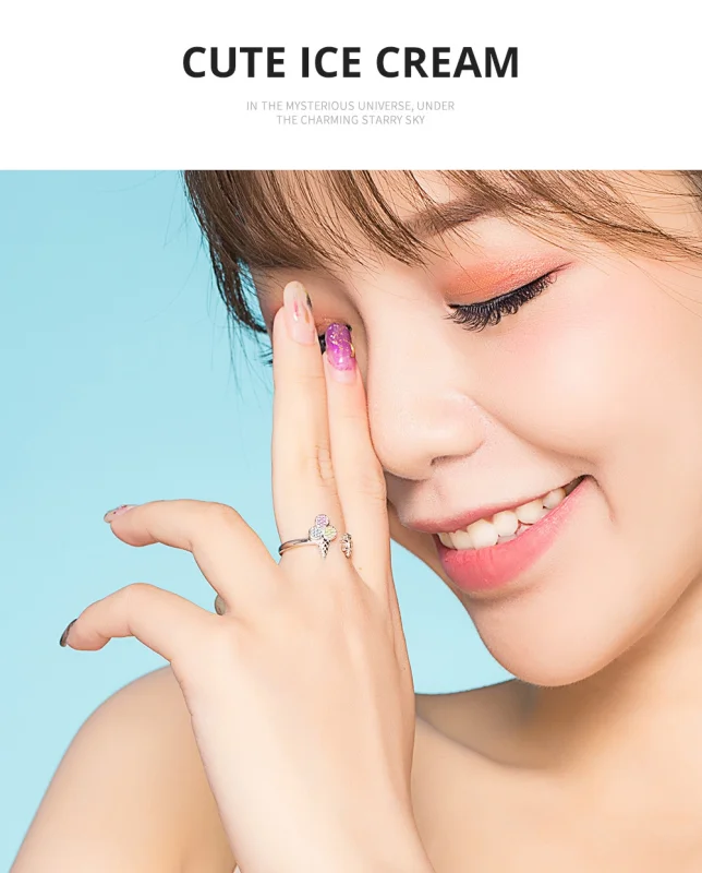 (image for) Pandora Style Silver Ice Cream Ring - SCR529 - View 2