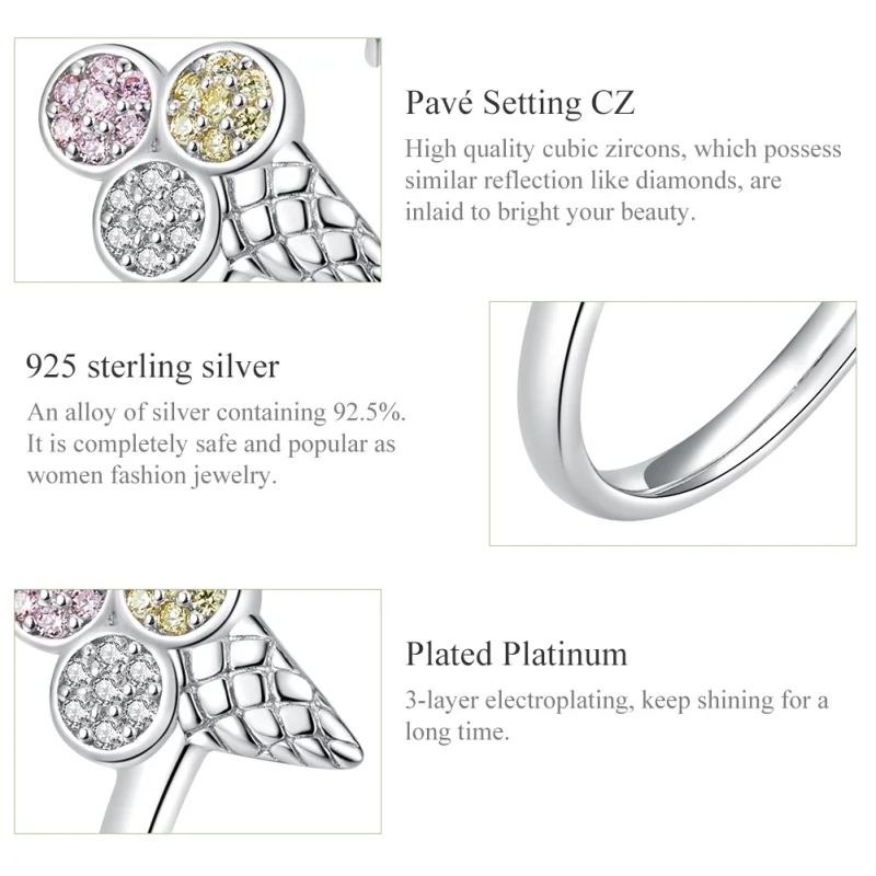 (image for) Pandora Style Silver Ice Cream Ring - SCR529 - View 4